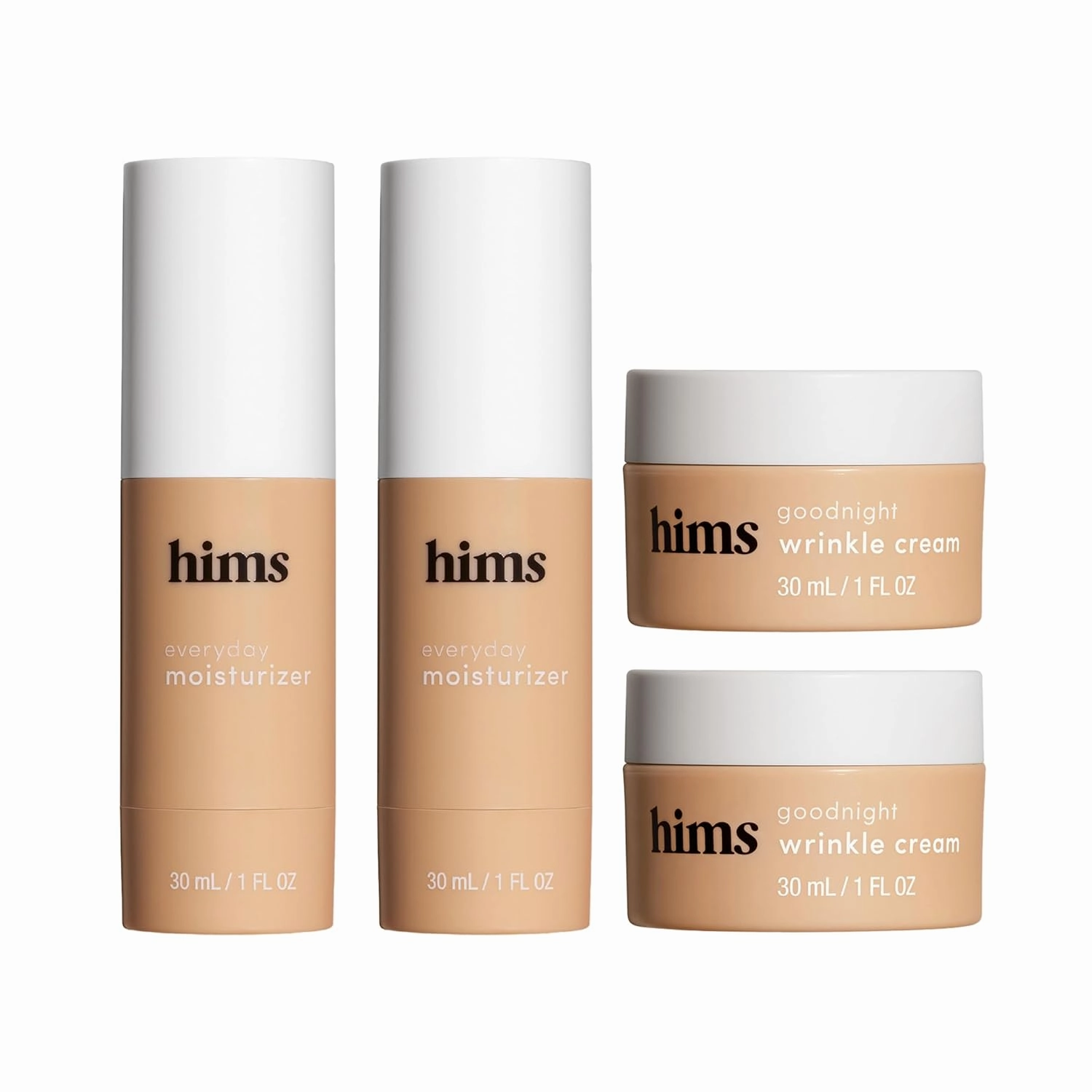 hims Everyday Moisturizer 2 Pack & Goodnight Wrinkle Cream Bundle - Mens Face Lotion with Hyaluronic Acid - Anti Aging Night Cream for Men - 4 Units Total