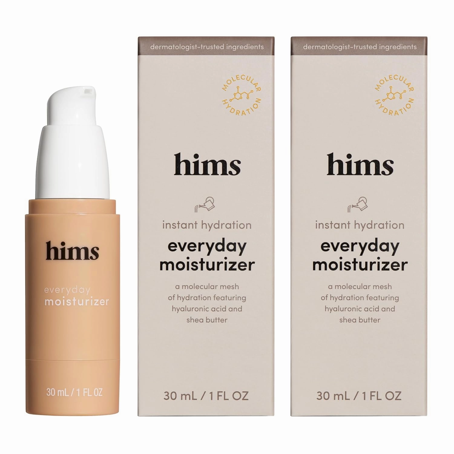 hims Everyday Moisturizer for Men, 2 Pack - Lightweight, Hydrating Men's Face Moisturizer with Hyaluronic Acid and Shea Butter - 2 x 1fl oz