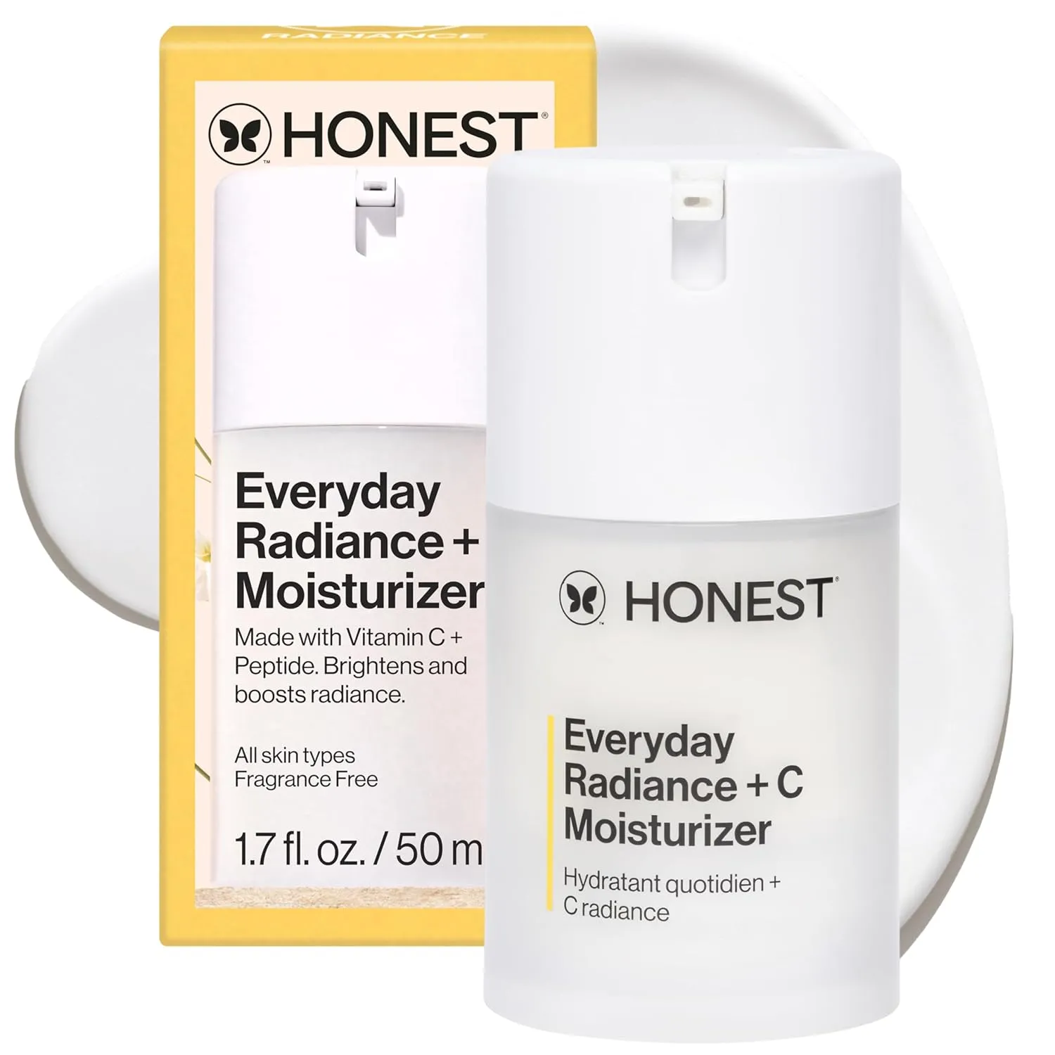 Honest Beauty Everyday Radiance Vitamin C Lightweight Moisturizer | Brightens   Improves Skin Tone | Gentle for Sensitive Skin, Fragrance Free, Vegan | 1.7 fl oz