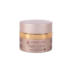 Honey Girl Organics Night Creme Extra Sensitive, Honey based Skin Care for Sensitive Skin, USDA Certified Organic Face Moisturizer, All In One: Face, Eye, Neck Cream, Made in Hawaii (1.75oz)