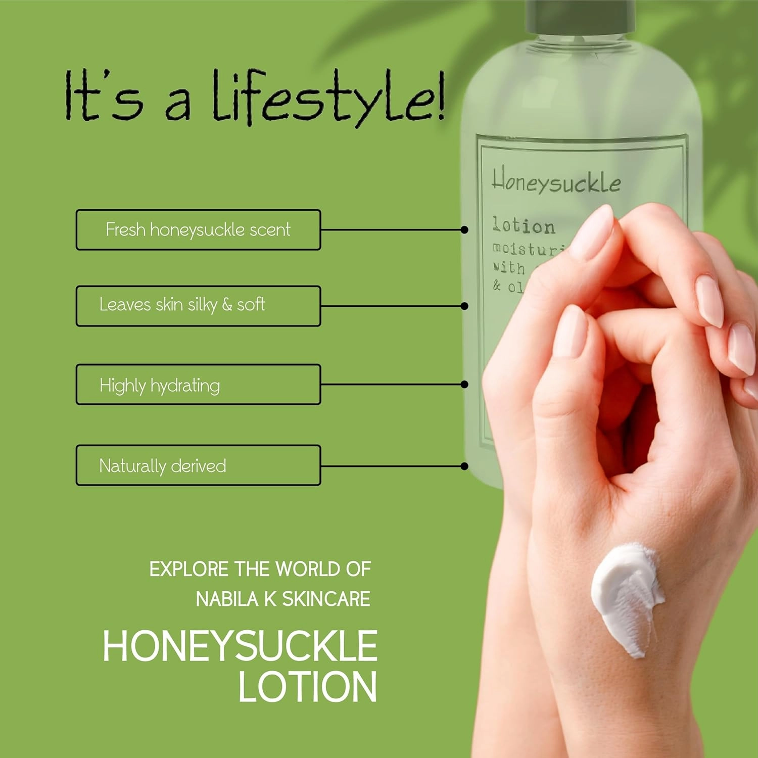 Honeysuckle Body Lotion - Moisturizer for Body, Hands and Feet - Aloe Vera & Water Based - Shea Butter & Olive Oil - Naturally Scented - 8 oz