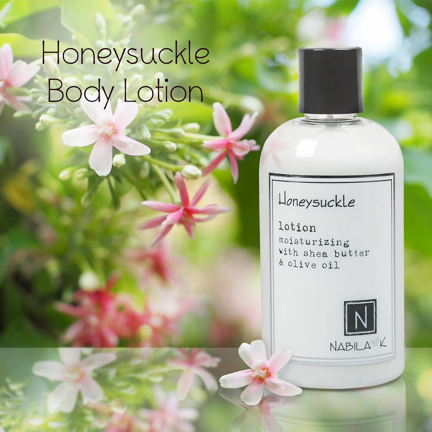 Honeysuckle Body Lotion - Moisturizer for Body, Hands and Feet - Aloe Vera & Water Based - Shea Butter & Olive Oil - Naturally Scented - 8 oz