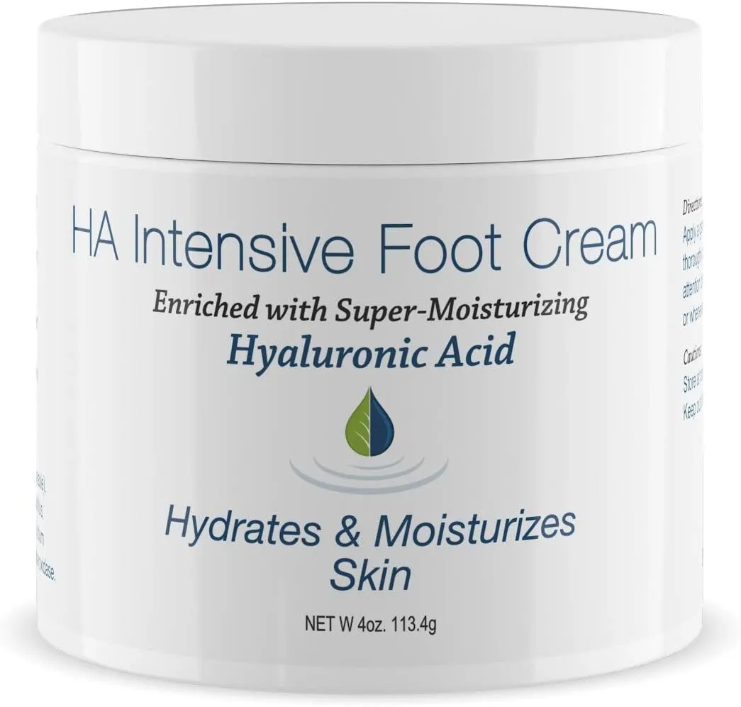 Hyalogic Hyaluronic Acid Foot Cream: Hydrates & Moisturizes Skin- Intensive Foot Moisturizer, Foot Lotion for Calluses & Dry Skin (4 oz.)