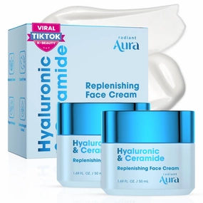 Hyaluronic & Ceramide Face Moisturizer - Dermatologist Tested Korean Formula for Deep Hydration - Premium Non-Greasy Solution for Daily Moisture & Skin Barrier Care 2 Pack 1.69 fl oz Each
