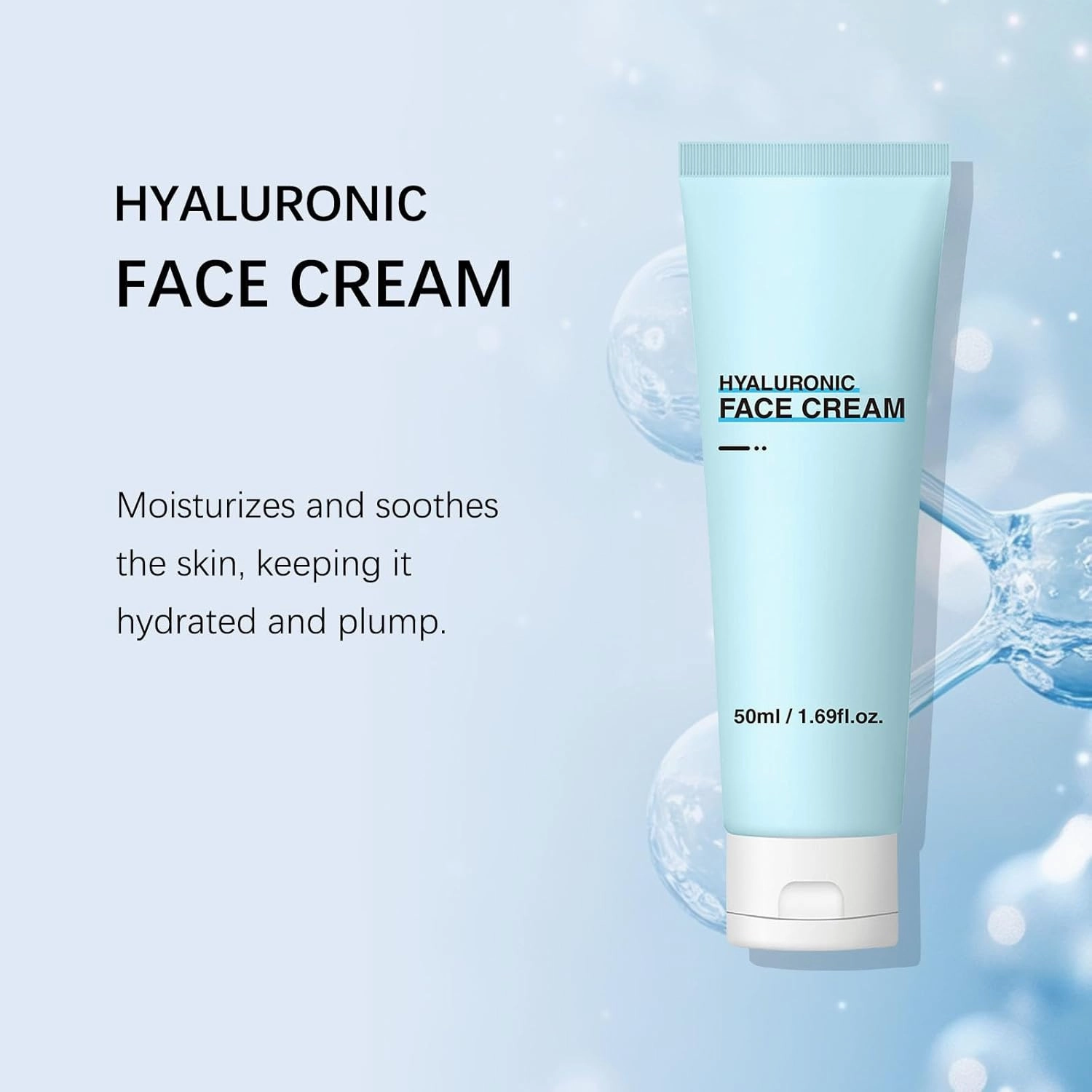 Hyaluronic Cream for Face, Hydrating Moisturizer for Sensitive & Oily Skin, Skin Barrier Repair Cream with Soothing & Nourishing Formula, Lightweight Korean Skincare, Anti-Aging Daily Moisturizer (3)