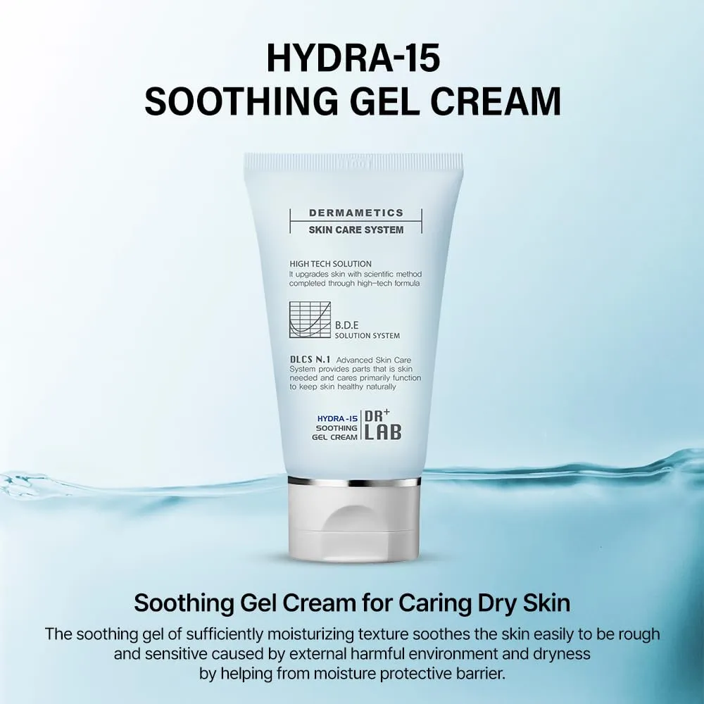 Hydra-15 Soothing Gel Cream 2.03 fl oz /60ml Moisturizing Deep Hydrating Elasticity for Dry and Sensitive Skin with Hyaluronic Acid Korean Skincare