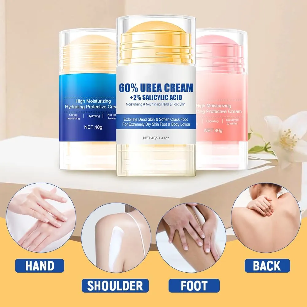 Hydrating and Anti-Cracking Foot Cream, 2025 Moisturising and Relieves Cracking and Dryness Foot Cream, Hand and Foot Repair Cream for Women & Men Callused, Feet, Knee, Elbow, Hand (Mix-3PCS, #01)