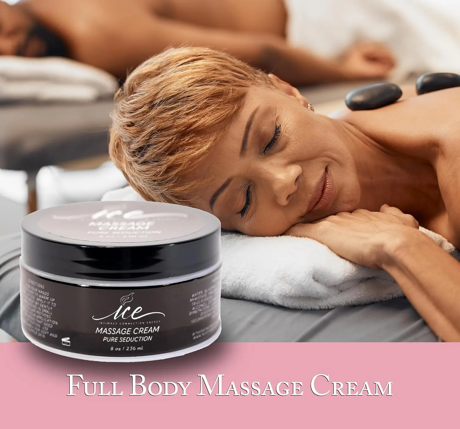 Hydrating Massage Cream for Couples (Pure Seduction) Shea Butter, Aloe Vera, Non Greasy Moisturizer, Rejuvinates Dry Skin, Full Body Soothing Therapy Message Cream 8 Ounce