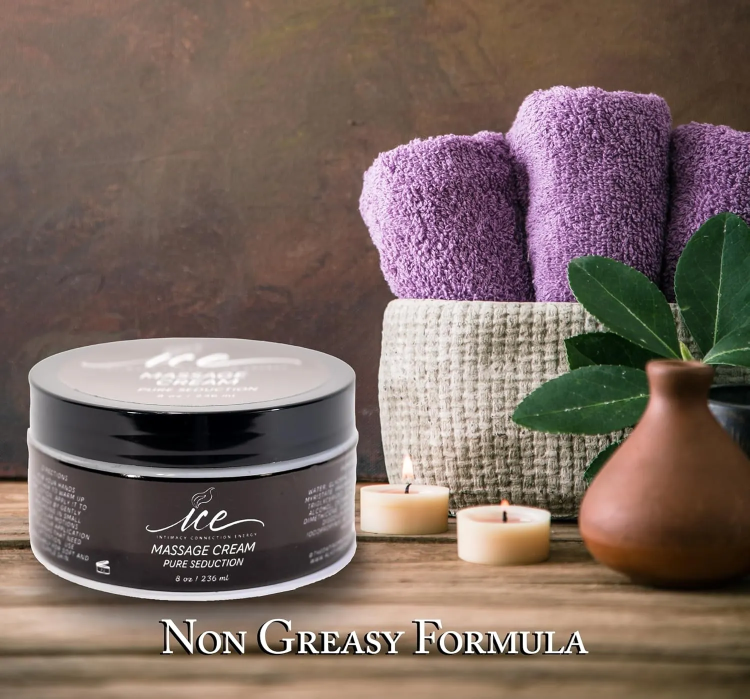 Hydrating Massage Cream for Couples (Pure Seduction) Shea Butter, Aloe Vera, Non Greasy Moisturizer, Rejuvinates Dry Skin, Full Body Soothing Therapy Message Cream 8 Ounce