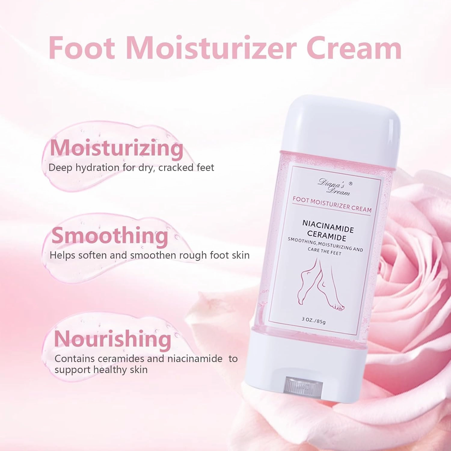 Hydrating and Anti-Cracking Foot Cream, 2025 New Moisturising and Relieves Cracking and Dryness Heel Cream, 3 OZ Foot Repair Cream for Calluses & Dry Feet, Gift for Mom Women Friend (2PCS, 3OZ)