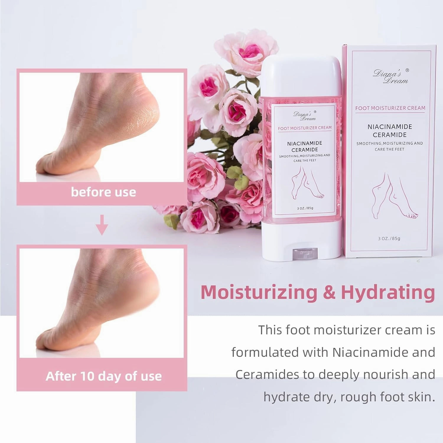 Hydrating and Anti-Cracking Foot Cream, 2025 New Moisturising and Relieves Cracking and Dryness Heel Cream, 3 OZ Foot Repair Cream for Calluses & Dry Feet, Gift for Mom Women Friend (2PCS, 3OZ)