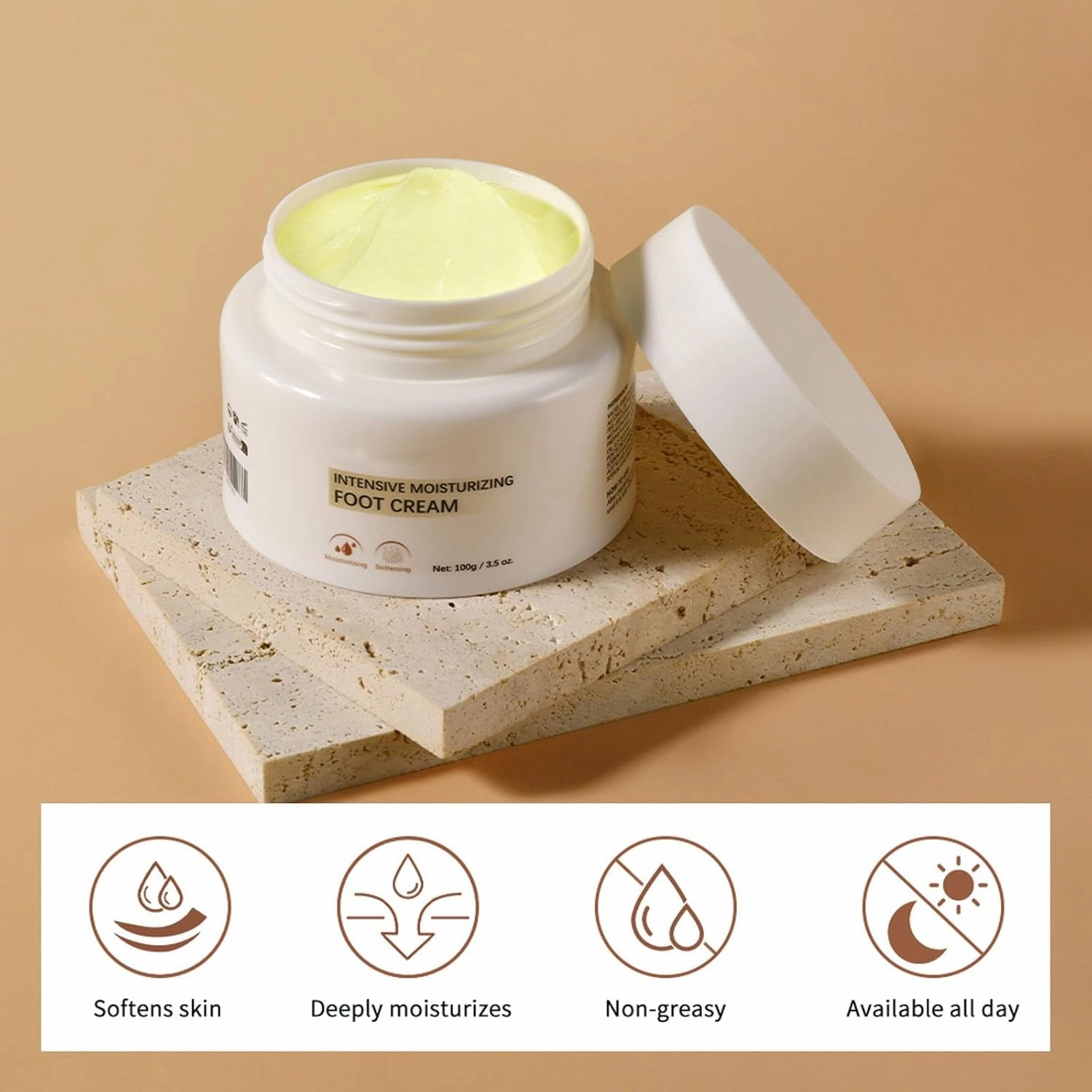 Hydrating Foot Cream, Heel Balm for Dry Cracked Feet, Intensive Foot Lotion with Shea Butter & Jojoba Oil for Cracked Heel Care, Foot Cream for Women Men Adult Teens (3pcs, 3.5 Oz)