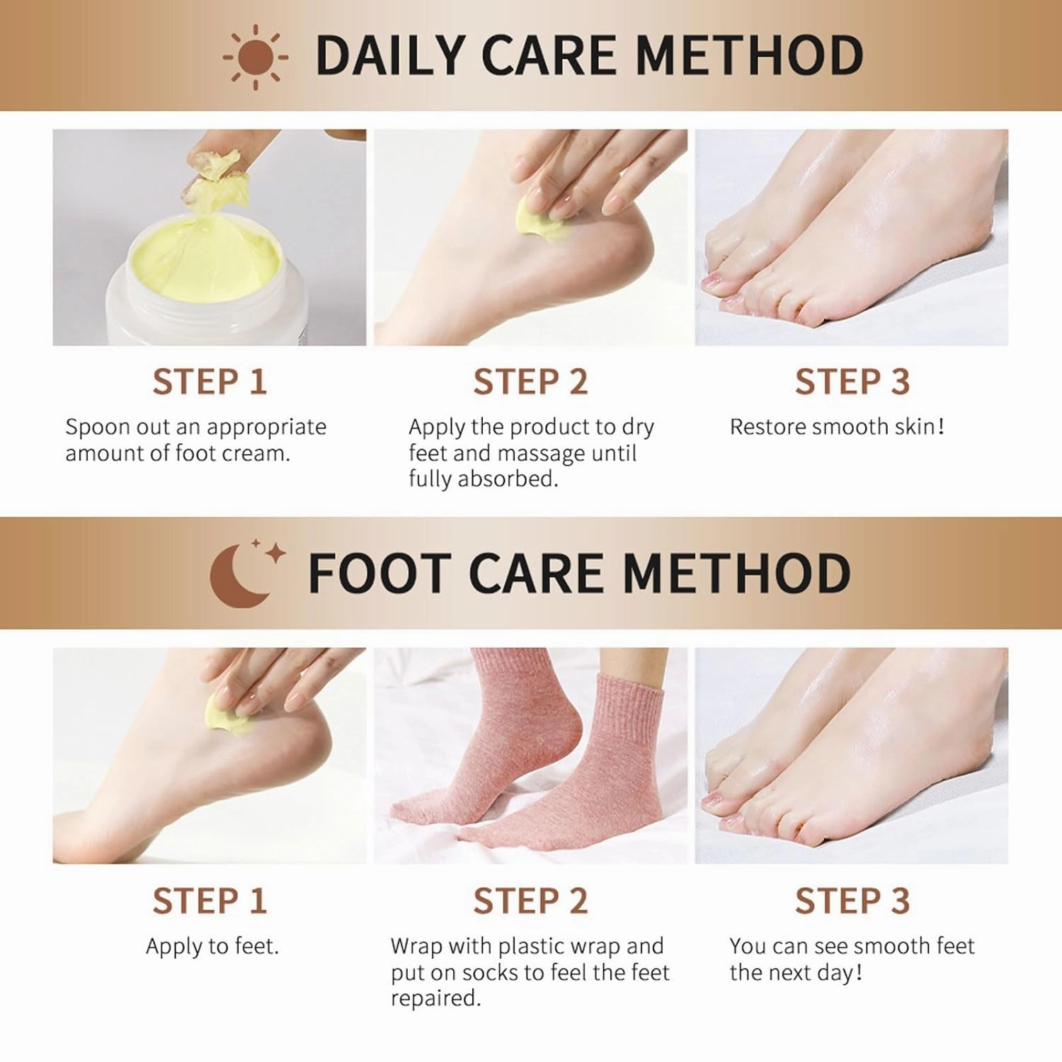 Hydrating Foot Cream, Heel Balm for Dry Cracked Feet, Intensive Foot Lotion with Shea Butter & Jojoba Oil for Cracked Heel Care, Foot Cream for Women Men Adult Teens (3pcs, 3.5 Oz)