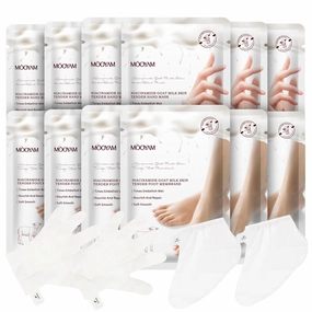 Hydrating Hand Foot Masks Set,Moisturizing Hand Mask for Dry Hand,Hydrating Foot Mask for Dry Cracked Feet,6 Pack Glove Mask & 6 Pack Socks Mask for Women（Milk）