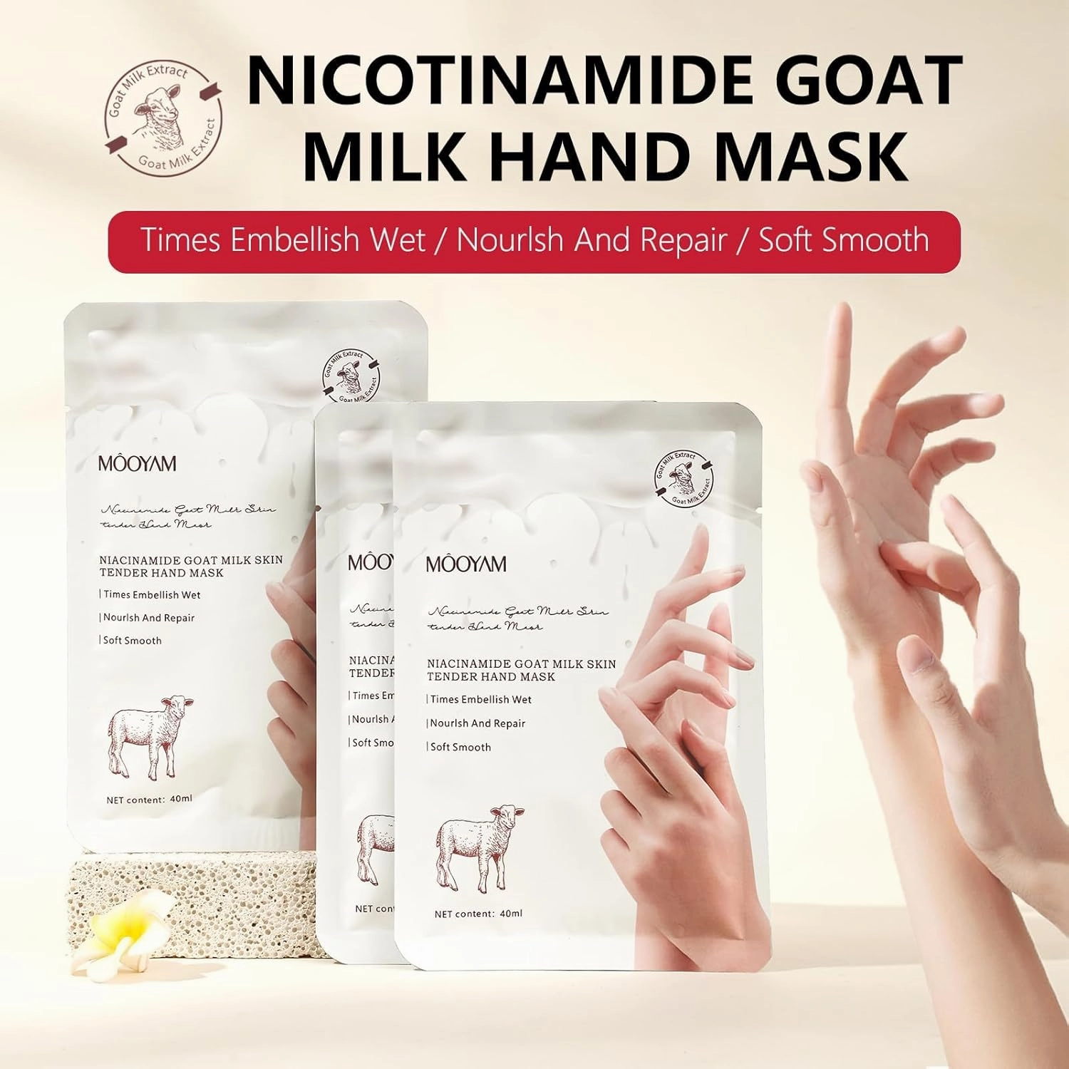 Hydrating Hand Foot Masks Set,Moisturizing Hand Mask for Dry Hand,Hydrating Foot Mask for Dry Cracked Feet,6 Pack Glove Mask & 6 Pack Socks Mask for Women（Milk）