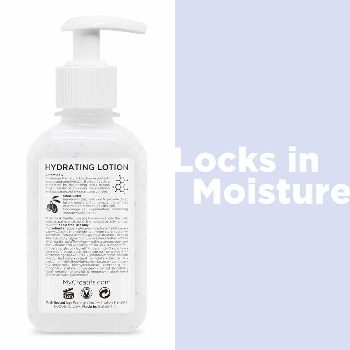 Hydrating Lotion for Dry Hands, Nails, and Cuticles, 8.5 fl. oz., Daily Moisturizing Skincare for Soft, Sensitive Skin with Shea Butter and Ceramides