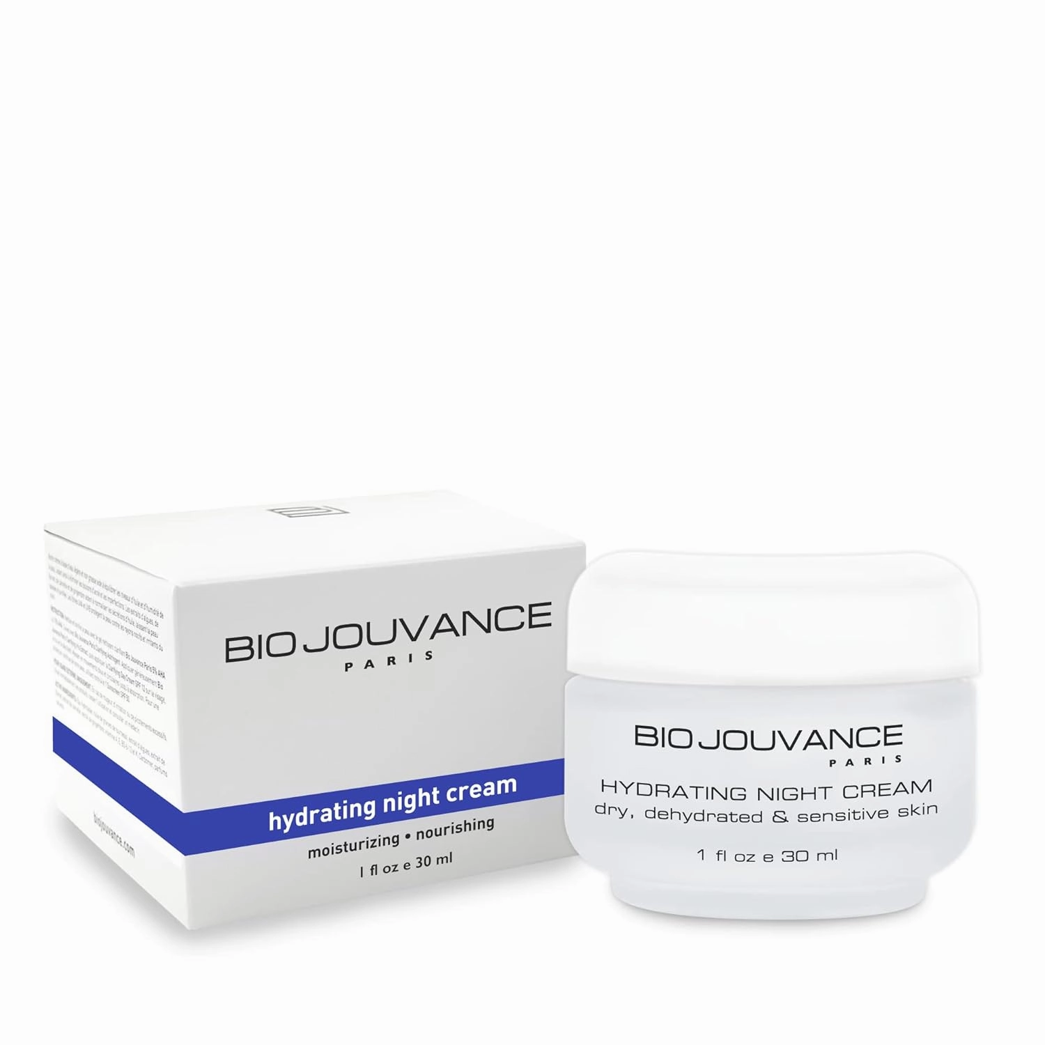 Hydrating Night Cream 1oz / 30ml - For Normal/Dry/Sensitive Skin | Anti Aging Face Moisturizer Hydrating Lotion | Daily Facial Skin Care Treatment Regimen | Made in France