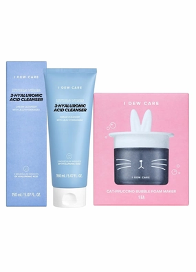 I DEW CARE Hydra Vibes 3-Hyaluronic Acid Cleanser, 5.07 fl. oz.   Bubble Foam Maker - Cat-ppuccino Bubble Foam Maker Bundle