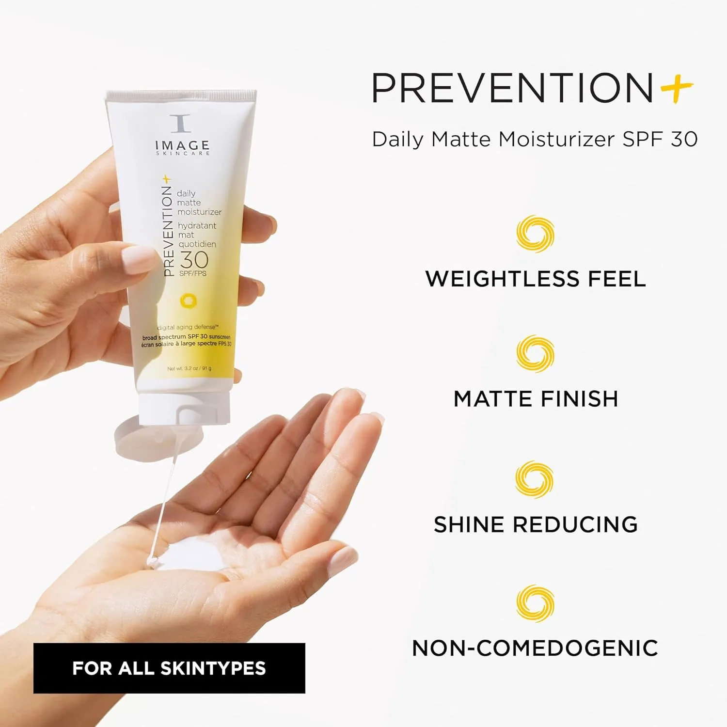 IMAGE Skincare, PREVENTION  Daily Matte Moisturizer SPF 30, Zinc Oxide Mattifying Face Sunscreen Lotion, Amazon Exclusive