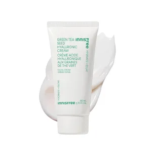 innisfree Green Tea Seed Hyaluronic Acid Cream With Barrier Boosting Complex and Ceramide, Korean Hydrating Face Moisturizer and Balancing Cream