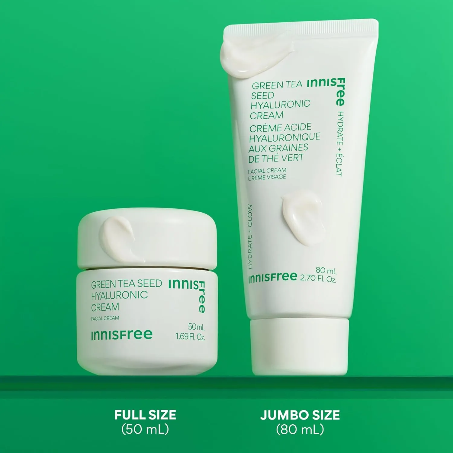 innisfree Green Tea Seed Hyaluronic Acid Cream With Barrier Boosting Complex and Ceramide, Korean Hydrating Face Moisturizer and Balancing Cream