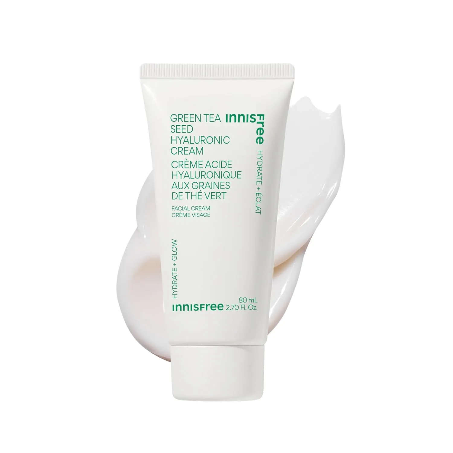 innisfree Green Tea Seed Hyaluronic Acid Cream With Barrier Boosting Complex and Ceramide, Korean Hydrating Face Moisturizer and Balancing Cream