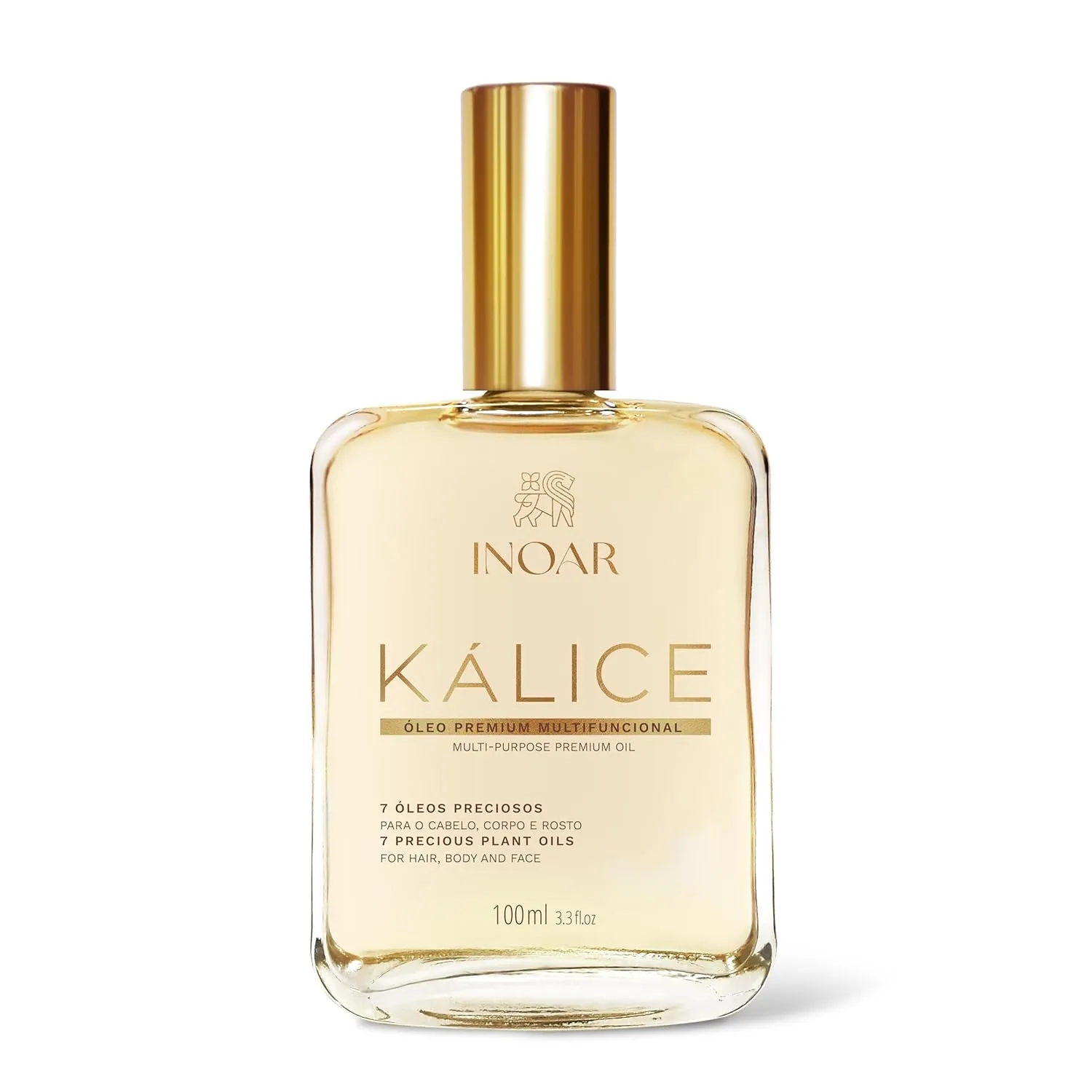INOAR Kalice Óleo Essential Oil Blend Multi-Purpose Moisturizing & Regenerating Serum for Hair, Face & Body, 3.4 fl oz