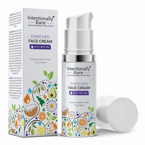 Intentionally Bare Enriched Moisturizer Face Cream - Wrinkle Cream with MCT Oil - Non-Greasy Collagen Moisturizer for Face Fine Lines & Dry Skin - Hydrating Face Cream Anti Aging for All Skin Types