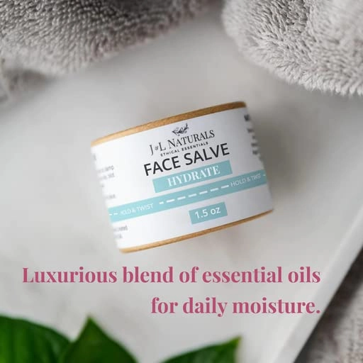 J&L Naturals Hydrating Face Salve Dry Skin Face Moisturizer | Organic Ingredients, 100% Natural, Eco-Friendly | Cruelty Free, Vegan, Paraben Free (2-Pack)