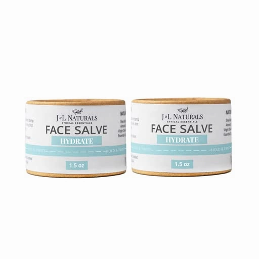 J&L Naturals Hydrating Face Salve Dry Skin Face Moisturizer | Organic Ingredients, 100% Natural, Eco-Friendly | Cruelty Free, Vegan, Paraben Free (2-Pack)