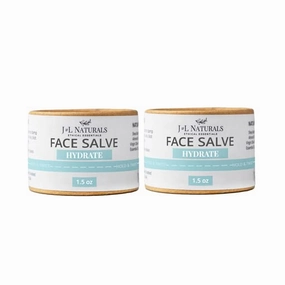 J&L Naturals Hydrating Face Salve Dry Skin Face Moisturizer | Organic Ingredients, 100% Natural, Eco-Friendly | Cruelty Free, Vegan, Paraben Free (2-Pack)