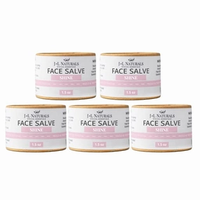 J&L Naturals Sustainable Face Salve Brightening Moisturizer for Dull, Dry Skin | Organic Ingredients, 100% Natural, Eco-Friendly | Cruelty Free, Vegan, Paraben Free (5-Pack)