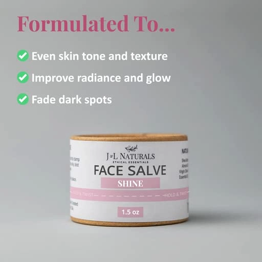 J&L Naturals Sustainable Face Salve Moisturizer for Combination Skin & Oily Skin | Organic Ingredients, 100% Natural | Cruelty Free, Vegan, Paraben Free (1-Pack) (Shine, 1.5 Oz (Pack of 2))
