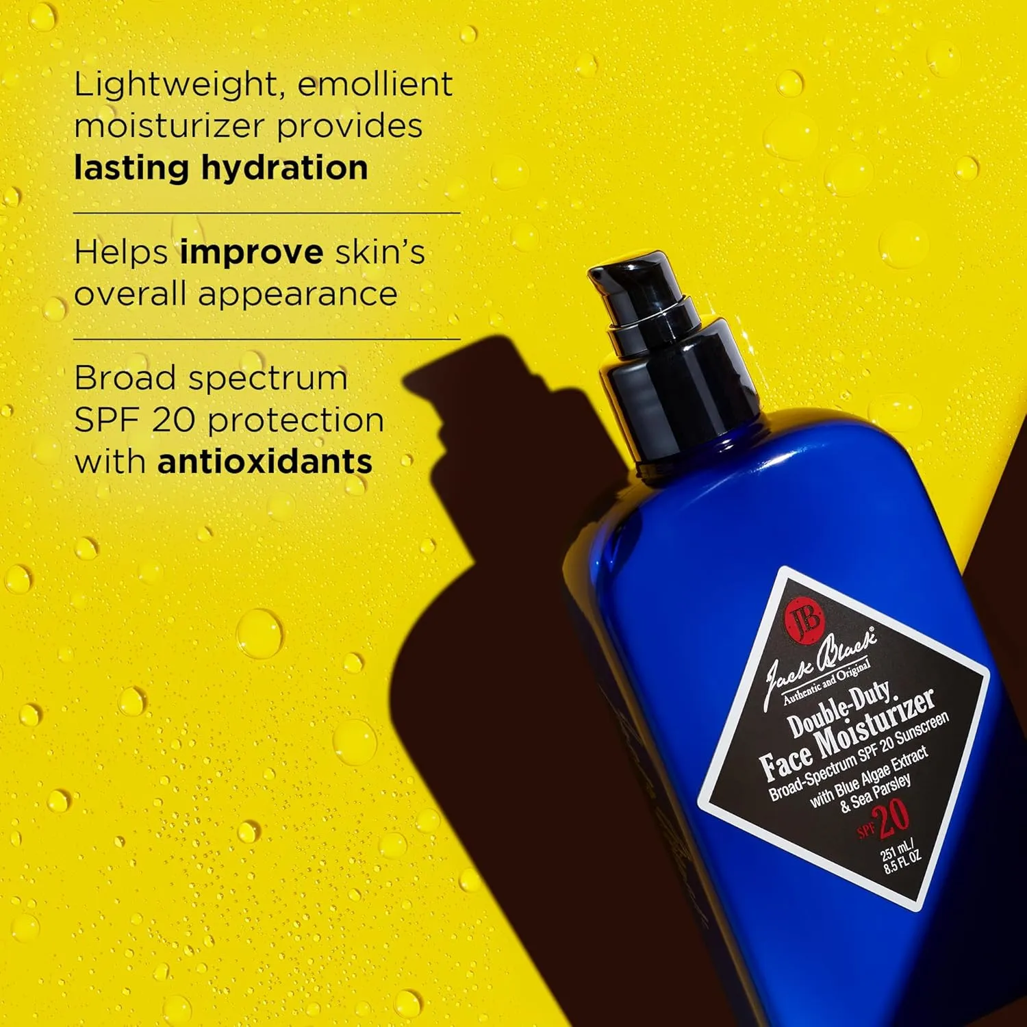 Jack Black Double Duty Face Moisturizer SPF 20 Sunscreen Face Moisturizer for Men, Mens Face Moisturizer, Mens Face Lotion, Face Lotion for Men, Mens Lotion SPF, Gifts for Men