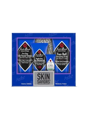 Jack Black Skin Saviors Set - Jack Black Face Wash and Moisturizer Set with Lip Balm SPF 25 and Mens Face Scrub, Jack Black Skin Care Set, Mens Skin Care Kit, Mens Skincare Gift Set, Jack Black Set