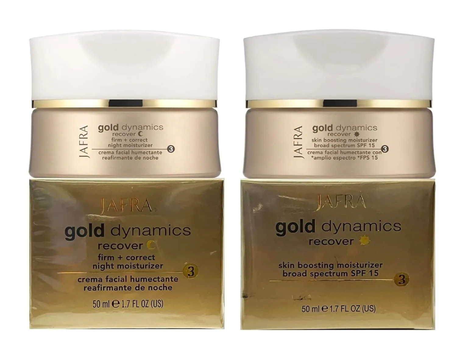 JAFRA Gold Dynamics Skin Boosting Moisturizer Broad Spectrum SPF 15, Gold Dynamics Firm   Correct Night Moisturizer
