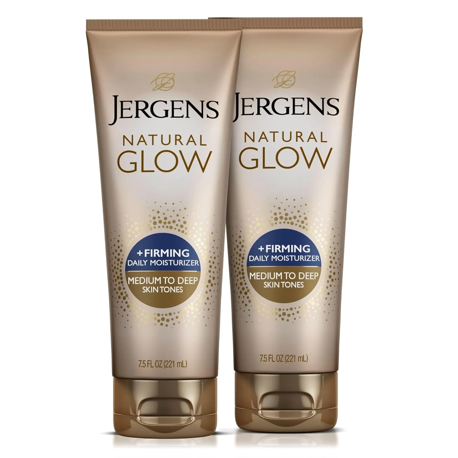 Jergens Natural Glow  Firming Self Tanner Body Lotion, Medium to Deep Skin Tone, Sunless Tanning Moisturizer with Collagen and Elastin, Helps to Visibly Reduce Cellulite, 7.5 Oz, Pack of 2