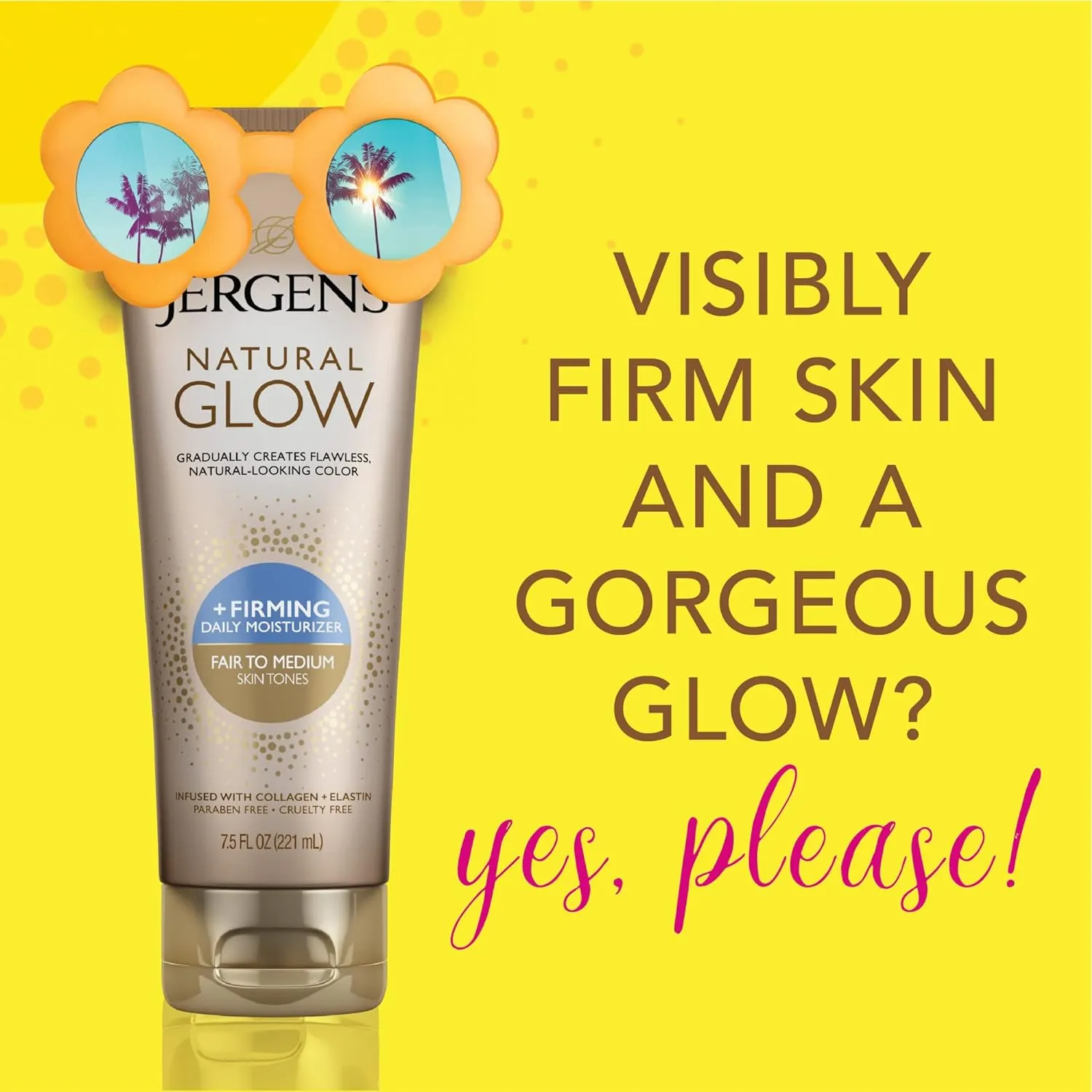 Jergens Natural Gradual Glow Bundle Pack: Daily Moisturizer  Firming 7.5fl oz and SPF20 Face Moisturizer 2fl oz, Fair to Medium