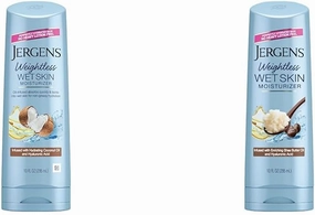 Jergens Wet Skin Body Lotion with Coconut Oil, In Shower Lotion for Dry Skin, Fast-Absorbing & Wet Skin Body Moisturizer with Shea Butter Oil, Pure Shea Butter In Shower Lotion