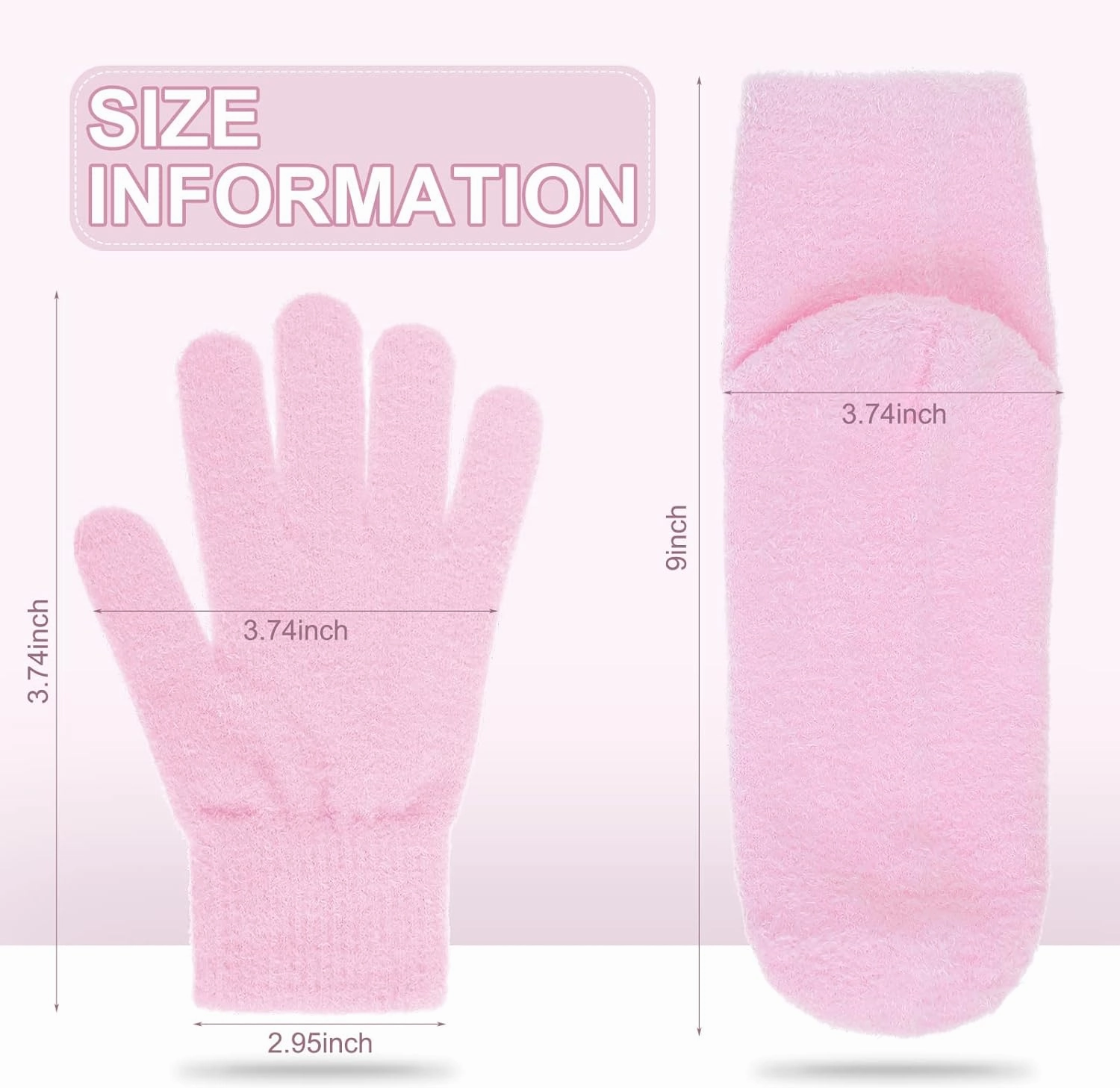 Jiuguva 4 Pairs Moisturizing Gloves Socks Set Gel Aloe Gloves Infused Lotion Gloves Heel Socks for Dry Cracked Feet Women Men