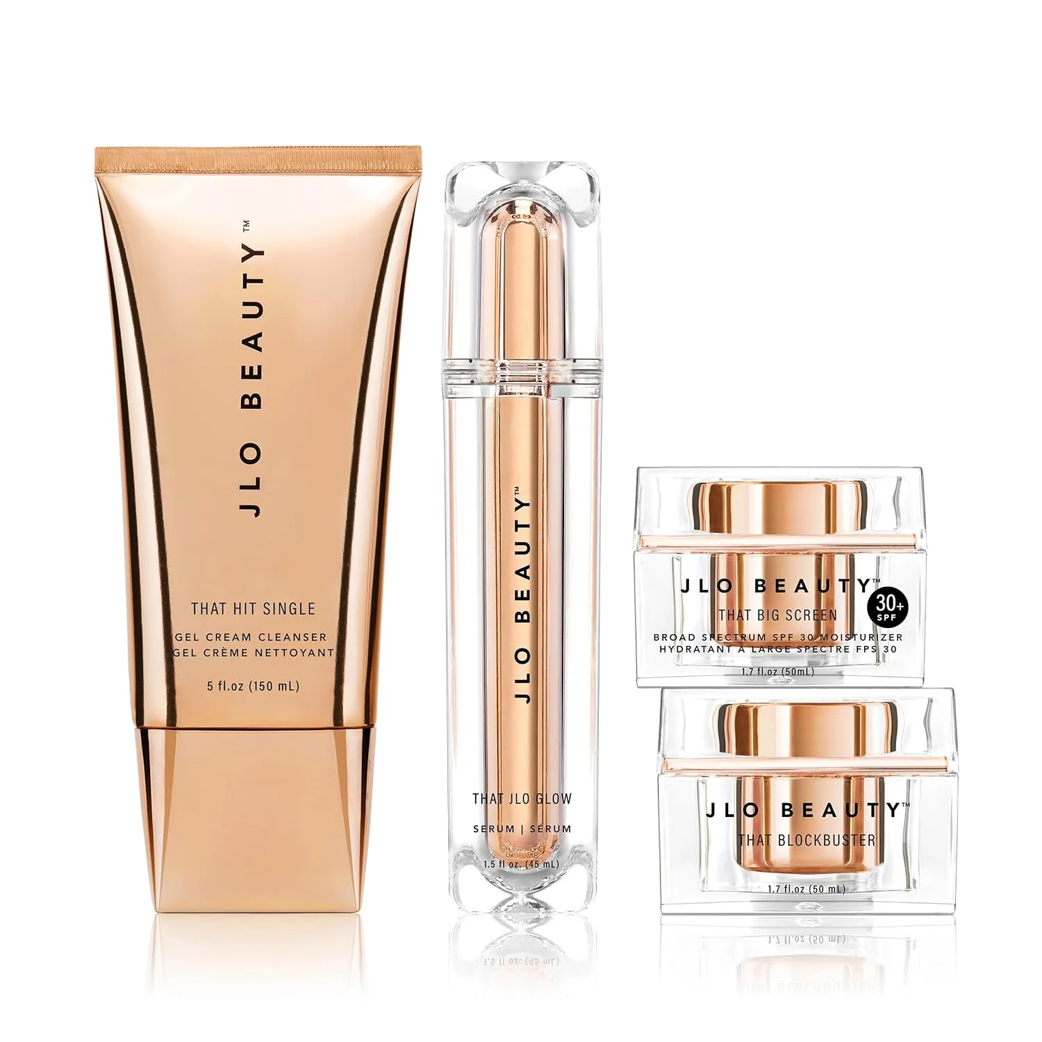 JLO BEAUTY That JLo Essentials Kit | Includes Serum, Cleanser, Cream and Broad Spectrum SPF, Gently Tightens, Protects & Hydrates Skin