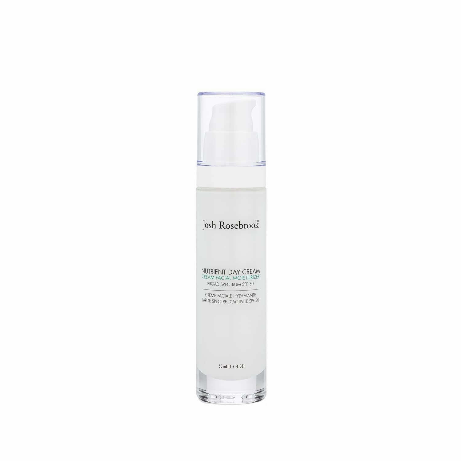 Josh Rosebrook Nutrient Day Cream - Regenerating Facial Moisturizer, High Protection Broad Spectrum Sunscreen SPF 30, Reef Safe - 50mL - 1.7 Oz