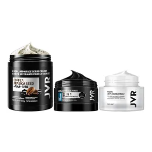 JVR Blackhead Remover Mask   Face Scrub for Men 9 oz  Face Moisturizer Cream Anti Aging Cream, Charcoal Peel Off Black Mask, Facial Mask Purifying and Deep Cleansing for All Skin Types