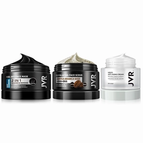 JVR Blackhead Remover Mask   Face Scrub for Men   Face Moisturizer Cream Anti Aging Cream, Charcoal Peel Off Black Mask, Facial Mask Purifying and Deep Cleansing for All Skin Types