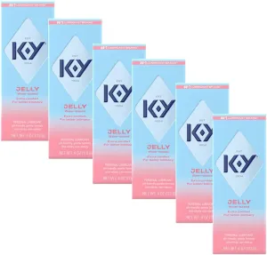 K-Y Jelly Classic Water-Based Body Friendly Formula 4 Fl Oz. Personal Lubricant for Wetter Sex for Men, Women and Couples & Safe to Use with Latex Condoms (6 Pack)