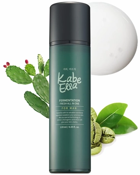 KabeElla Fermentation Fresh All-in-One for Men, Anti-Aging Facial Moisturizer with Green Coffee Bean Extract & Panthenol, Face Lotion for Sebum Care, Soothing, Nourishing After Shave, 4.05 fl.oz.