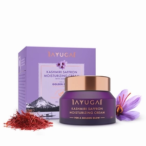 Kashmiri Saffron Moisturizing Face Cream with SPF 25 | Ayurvedic Moisturizer with Jasmine | Lightweight Hydrating Sun Protection | Nourishing & Soothing | 1.76 Oz (50g)