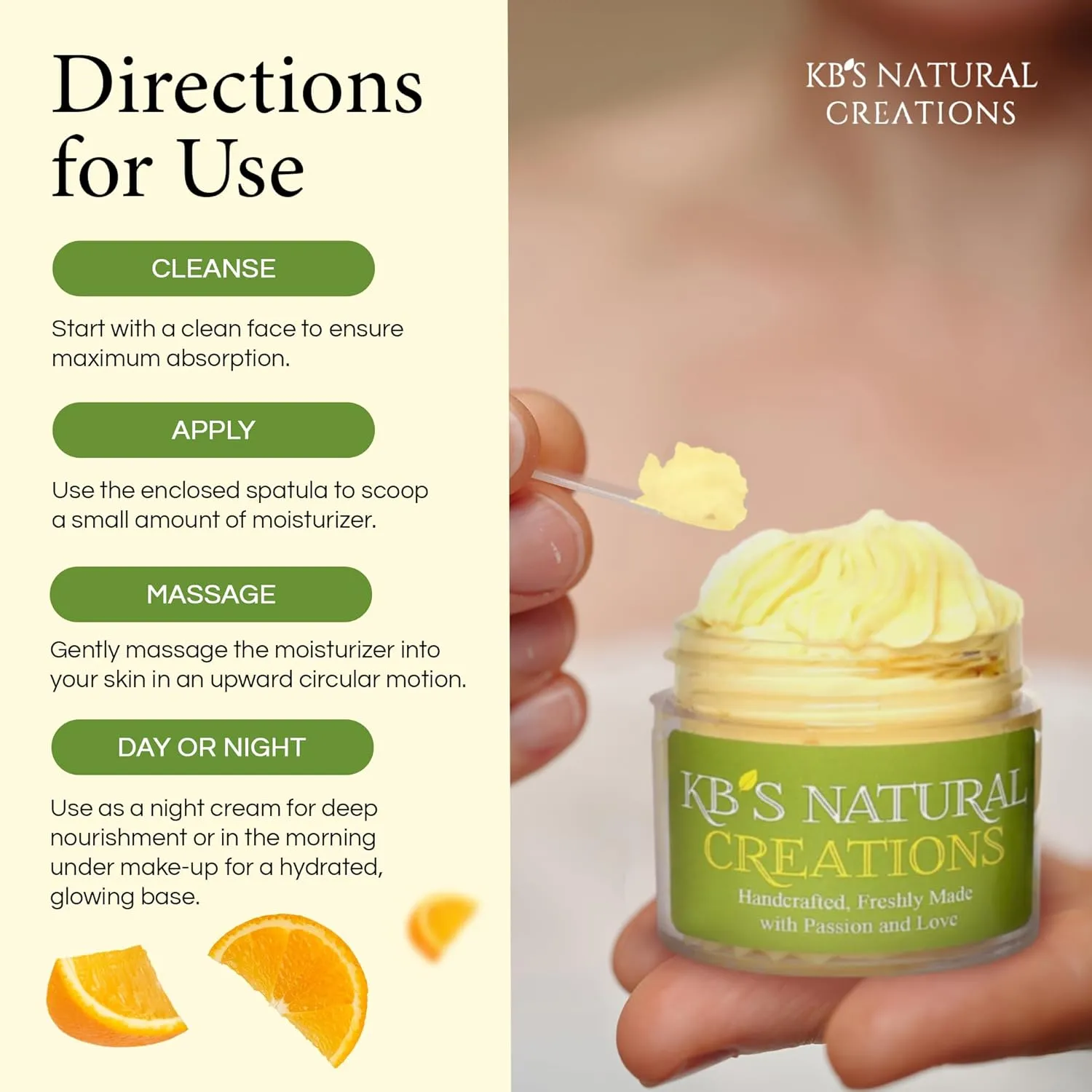 KBs Natural Creation Anti-Aging Face Moisturizer - Fine Lines and Wrinkles Skin Care, Multifunctional Anti Aging Face Cream, Facial Skin Care Products for All Skin Type, Citrus Orange, 1oz