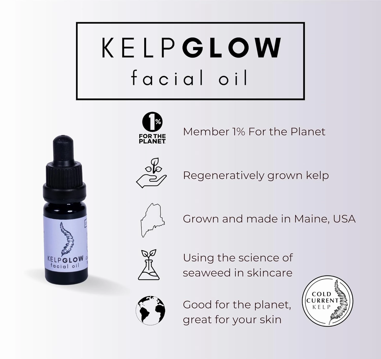 KelpGlow Facial Oil, Maine-Grown Kelp 10ml (Coastal Lavender)