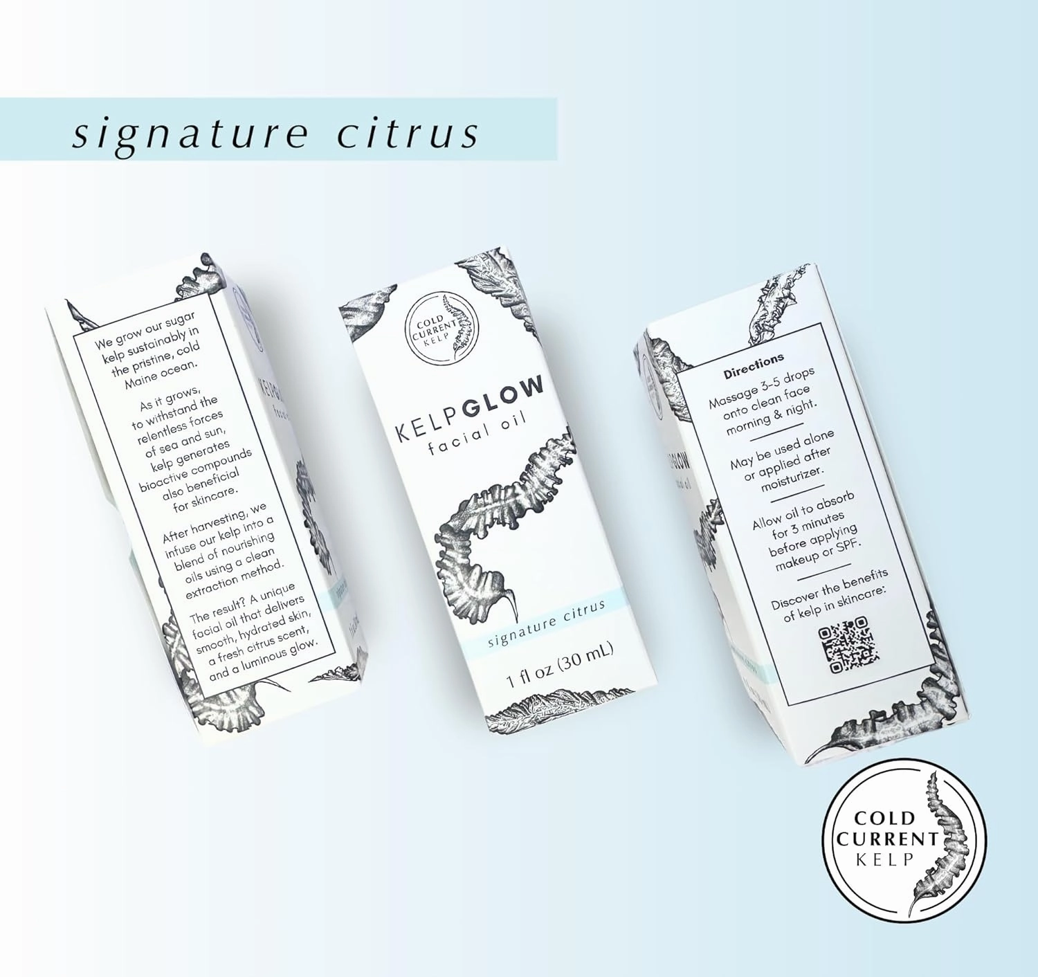 KelpGlow Facial Oil, Maine-Grown Kelp 30ml (Signature Citrus)